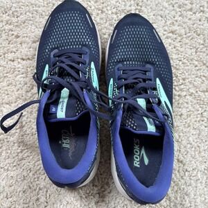 Brooks Ghost 14 Navy Purple Teal Running Shoes Womens 11 Medium 1203561B446
